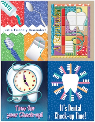 Dental Assorted Postcards; for Laser Printer; Check-Up Time, 100/Pk