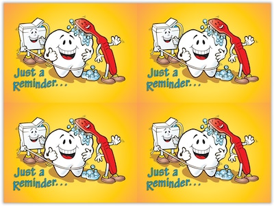 Dental Postcards; for Laser Printer; Smile Team™ Just A Reminder, 100/Pk
