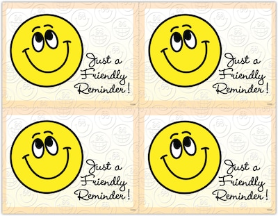 Graphic Image Postcards; for Laser Printer; Smiley Face, Just a Friendly Reminder, 100/Pk