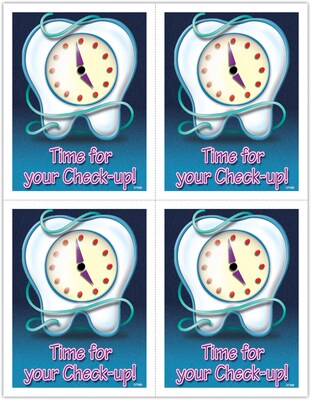 Graphic Image Postcards; for Laser Printer; Tooth/Clock/Floss, 100/Pk