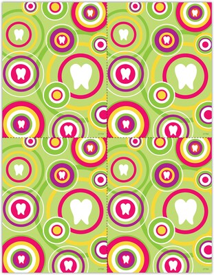 Graphic Image Postcards; for Laser Printer; Tooth in Circles, 100/Pk