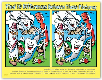 Smile Team™ Postcards; for Laser Printer; Interactive- Find 10 Differences, 100/Pk