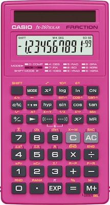 Casio FX260SLRS Pink Solar Scientific Calculator, 144 built-in functions |  Quill.com