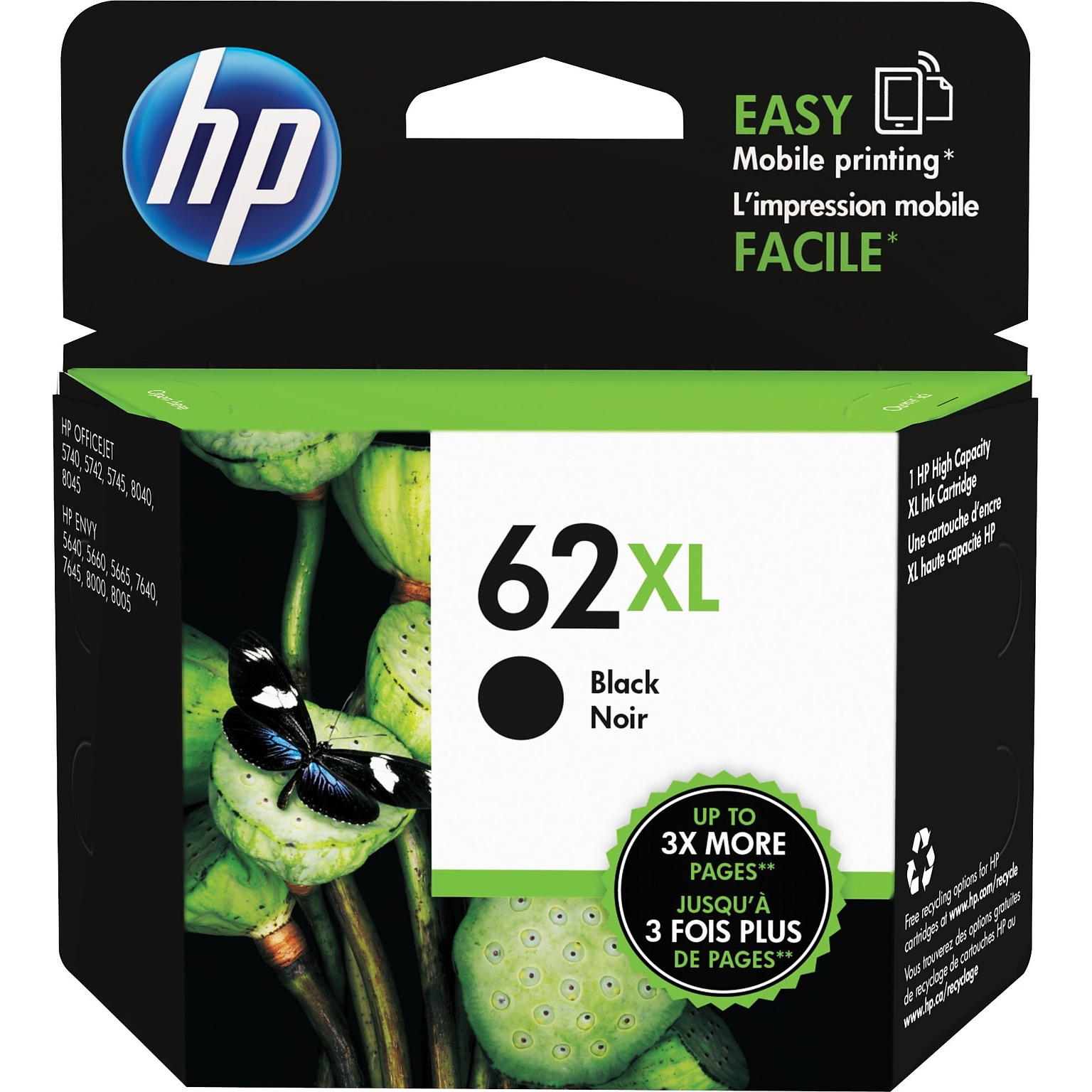 HP 62XL Ink Cartridge Black High Yield (C2P05AN#140) | Quill.com