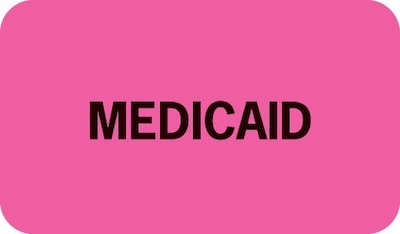 Medical Arts Press® Insurance Chart File Medical Labels, Medicaid, Fluorescent Pink, 7/8x1-1/2, 500