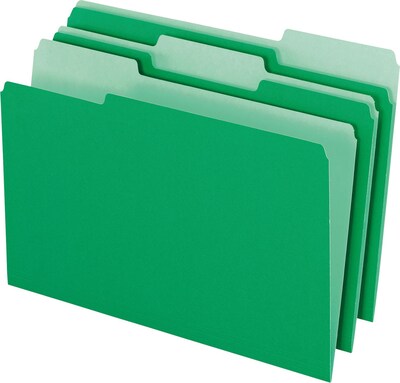 Pendaflex Recycled File Folder, Straight Cut, Legal Size, BrightGreen, 100/Box (1531/3BGR)