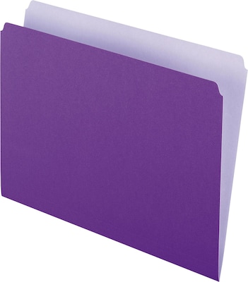Pendaflex Two-Tone File Folder, Straight Cut, Letter Size, Lavender, 100/Box (PFX 152 LAV)