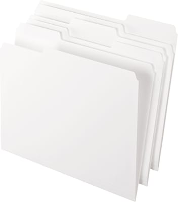Pendaflex Two-Tone Recycled File Folder, 1/3-Cut Tab, Letter Size, White, 100/Box (PFX 152 1/3 WHI)