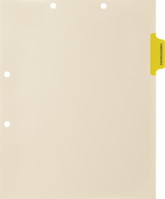 Medical Arts Press® Position 2 Colored Side-Tab Chart Dividers, Correspondence, Lt. Yellow