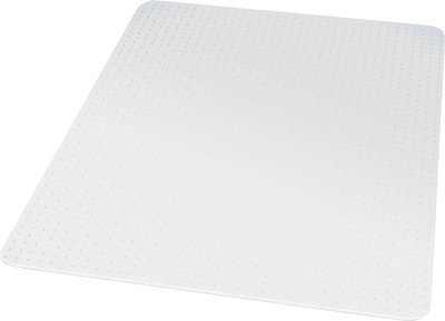 Quill® Brand PVC Chairmat, for Flat Pile Carpets, No Lip, Rectangular, 36 x 48