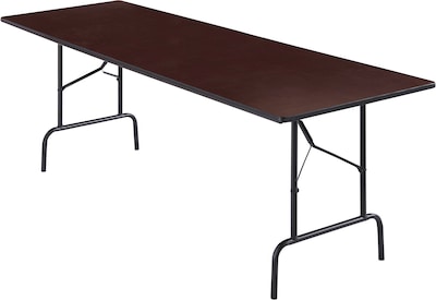 Quill Brand® Folding Table, 96L x 30W, Walnut (27097/51257)