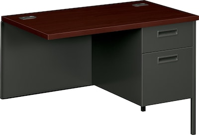 HON® Metro Classic Series Metal Office Suite in Mahogany/Charcoal Finish; Right Return