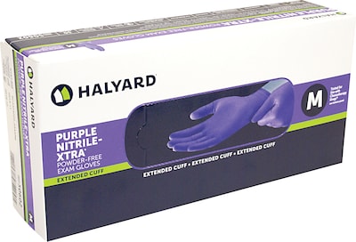 Halyard XTRA Powder Free Purple Nitrile Gloves, Large, 50/Box (KSNX026603)