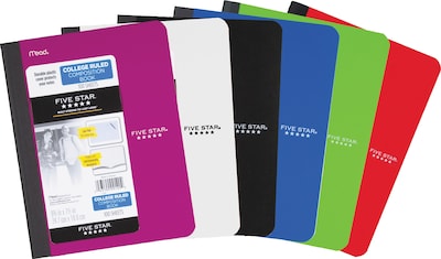Five Star Composition Notebooks, 7.5 x 9.7, College Ruled, 100 Sheets, Each (9120)