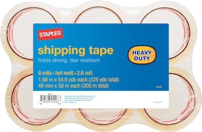 Heavy-Duty Shipping Tape; 1.89 x 54.7 Yards, 6 Rolls, 6/Pack