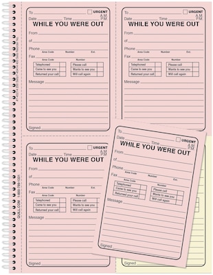 Quill Brand® While You Were Out Book, 11 x 8-1/2,  Assorted, 200 Forms/Book (745214)