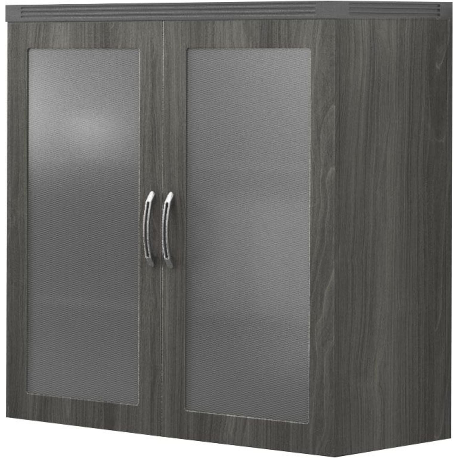 Safco Aberdeen Glass Display Cabinet, 39 1/4H x 36W, Gray Steel (AGDCLGS)