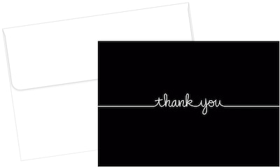 Great Papers! Grace Thank You Note Card, Black, 50/Pack (2015072)