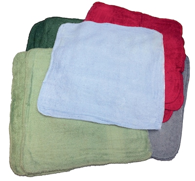 Monarch Brands Terry Washcloths, Multi-Colored, 12 x 12, Approx. 280 Towels