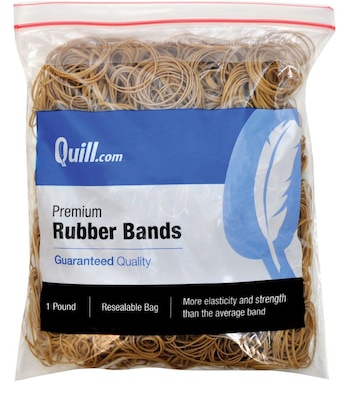 Quill Brand® Premium Rubber Band, #16, 2-1/2L x 1/16W, 1 lb Resealable Bag (790016)