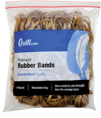 Quill Brand® Premium Rubber Band, Postal Size #64, 3-1/2L x 1/4W, 1 lb Resealable Bag (790064)