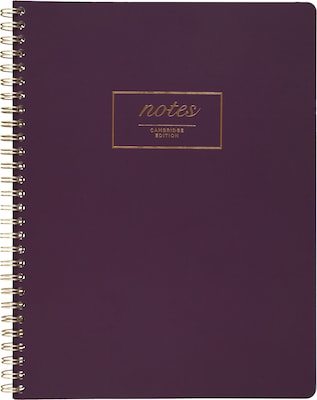 Cambridge Fashion Twinwire Business Notebook, 80 Sheets, 9-1/2 x 7-1/4, Purple (49556)