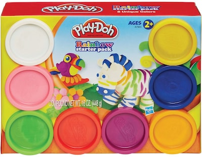 Play-Doh Starter Pack Modeling Compound, Rainbow Colors, 8/Pack (SL8347)