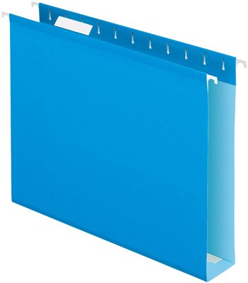 Quill Brand® Box Bottom Hanging File Folders, 2" Expansion, Letter Size, Blue, 25/Box (730053BE)