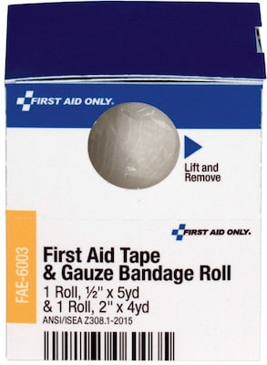 SmartCompliance First Aid Only Refill First Aid Tape & Conforming Gauze Bandage Roll, 0.5 x 5 yds.,