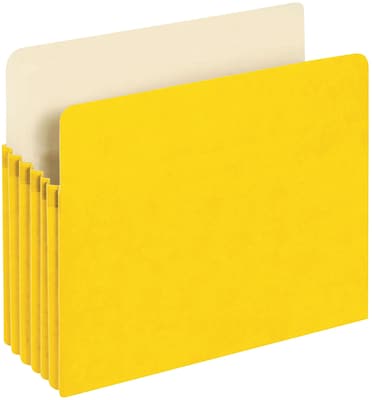 Pendaflex 10% Recycled Reinforced File Pocket, 5 1/4" Expansion, Letter Size, Yellow (2366396)