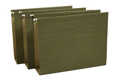 Staples Reinforced Box-Bottom Hanging File Folders, 3 Expansion, 1/5-Cut Tab, Letter Size, Standard