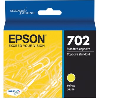 Epson 702 DURABrite Ultra Ink Cartridge, Standard-capacity, Yellow Ink Cartridge (T702320)