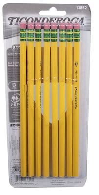 Ticonderoga Wooden Pencil, 0.7mm, #2 Soft Lead, 8/Pack (13852)