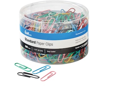 Quill Brand® Small Paper Clips, Assorted Colors, 500/Tub