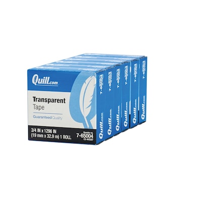 Quill Brand® Transparent Tape,  3/4 x 36 yds., 6 Rolls (CD765TPK6)