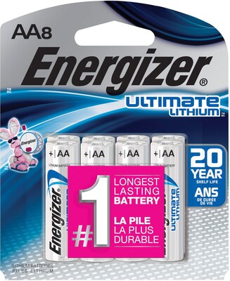 Energizer® Lithium AA Battery 8-Pack | Quill.com