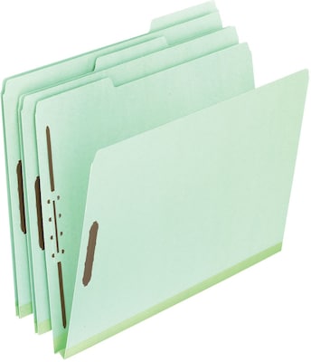 Pendaflex Reinforced Pressboard Classification Folder, 1 Expansion, Letter Size, Light Green, 25/Bo
