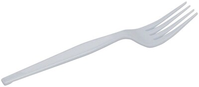 Dixie Plastic Forks, Heavy-Weight, White, 100/Box (KH207)