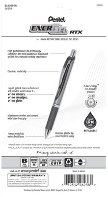 Pentel Sparkle Pop Metallic Gel Pen, (1.0mm) Bold Line, Silver