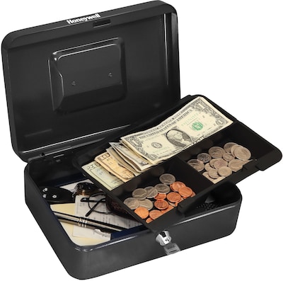 Honeywell Cash Management Box, 4 Compartments, Black (6202)