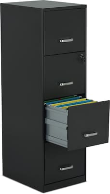 Quill Brand® 4-Drawer Vertical File Cabinet, Charcoal, Letter, 18 D (52148)