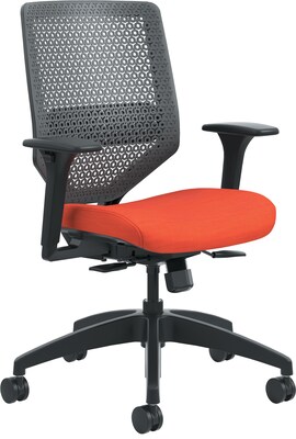 HON Solve Fabric Mid-Back Task Chair, Charcoal/Bittersweet (HONSVR1ACLC46TK)