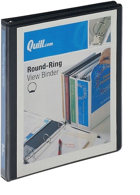 Quill Brand® Standard 1/2" 3-Ring View Binder, Black (72205BK) | Quill.com