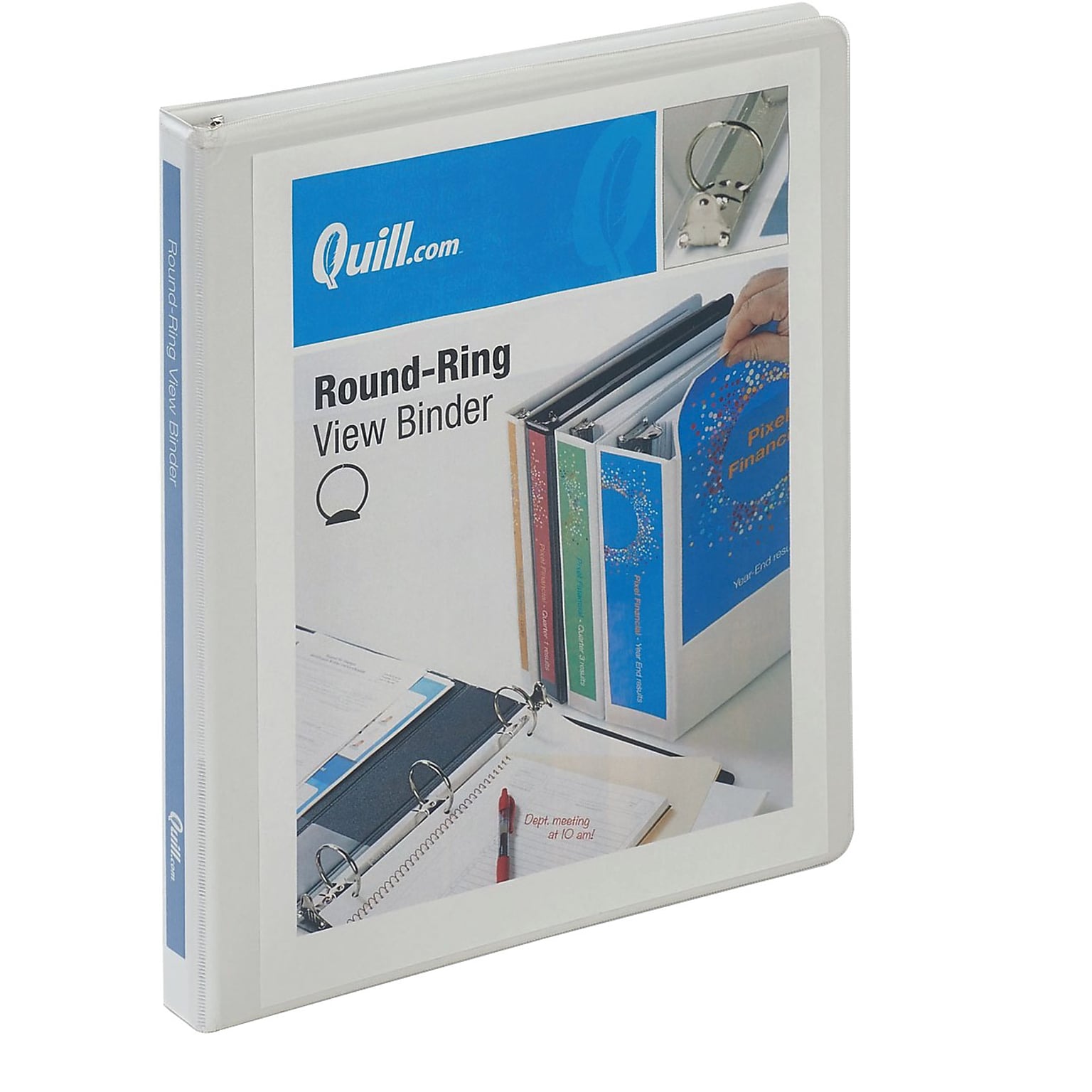 Quill Brand® Standard 1/2 3-Ring View Binder, White (72205WE)