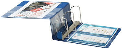Quill Brand® Heavy Duty 5 3 Ring Non View Binder, Easy Open D Rings, Blue (780602)