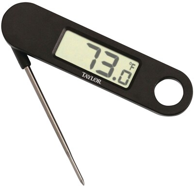 Taylor Digital Folding Probe Thermometer, Black (TAP1476)