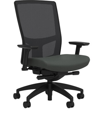 Union & Scale Workplace2.0™ Fabric Task Chair, Iron Ore, Integrated Lumbar, 2D Arms, Advanced Synchro Tilt