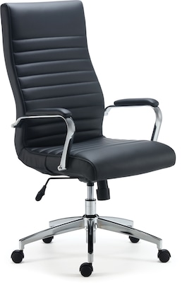 Quill Brand® Bentura Bonded Leather Managers Chair, Black (53234)