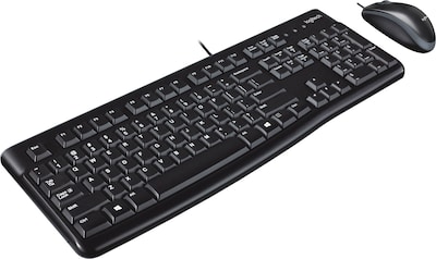 Logitech MK120 Optical Wired Keyboard and Mouse Combo, Black (920-002565)