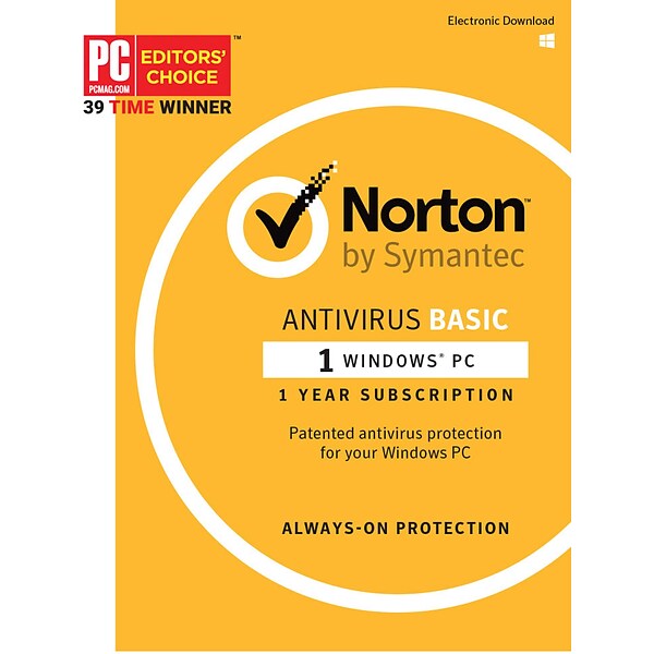 Norton AntiVirus Basic for Windows (1 User) [Product Key Card] | Quill.com